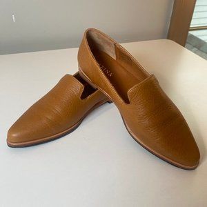 Real Leather Pointed Tan Flats Patina by Portland Leather, size 6, Dune